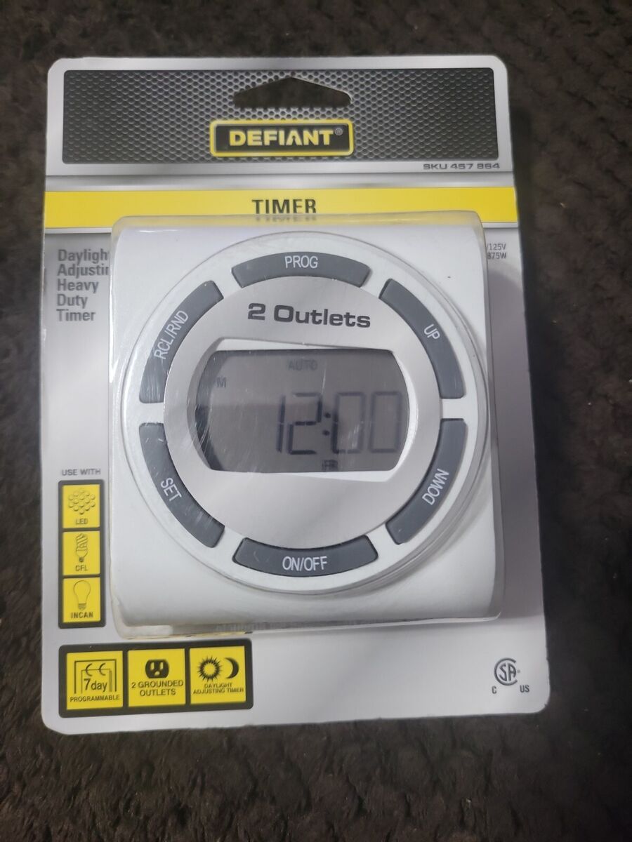 15 Amp 7-Day Indoor Plug-In Digital Timer with 2-Grounded Outlets, White