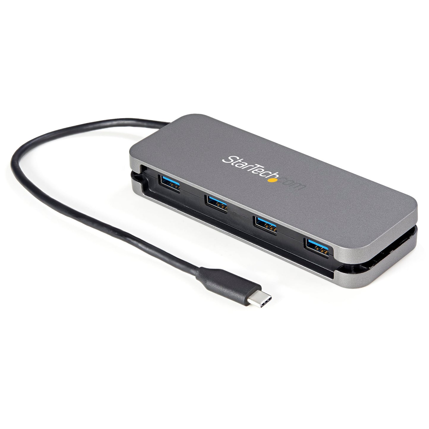 StarTech.com 4 Port USB C Hub - 4x USB-A - 5Gbps USB 3.0 Type-C Hub (USB 3.2/3.1 Gen 1) - Bus Powered - 11" Long Cable w/ Cable Management (HB30CM4AB) - hub - 4 ports