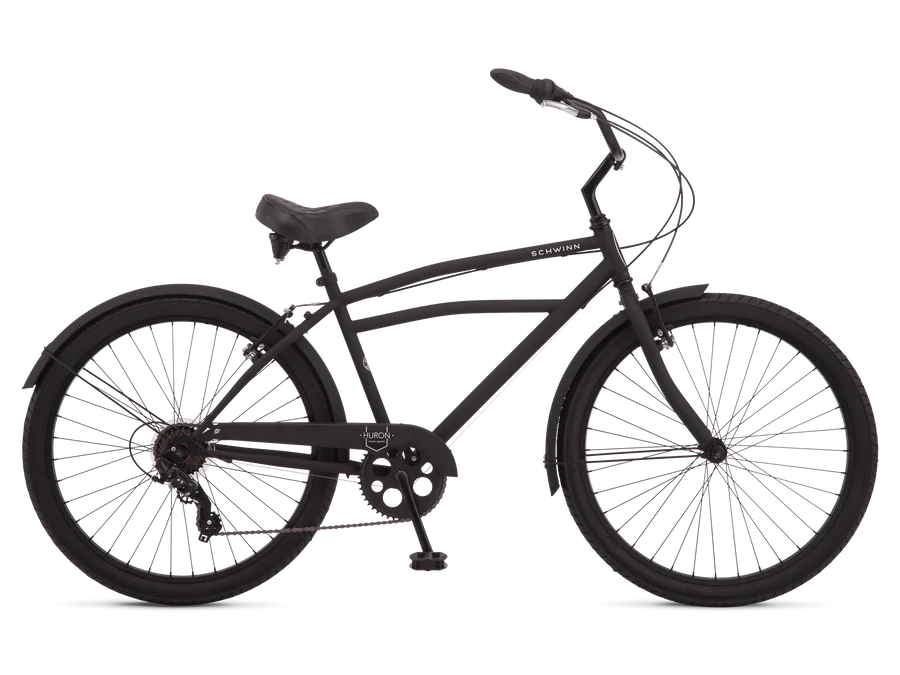 Schwinn Huron Adult Beach Cruiser Bike for Men and Women, 26-Inch Wheels, Multiple Speed Options, Steel Step-Over Frames, Wide Wheels for Stability, Rear Coaster or Alloy Lineal Pull Brake Options