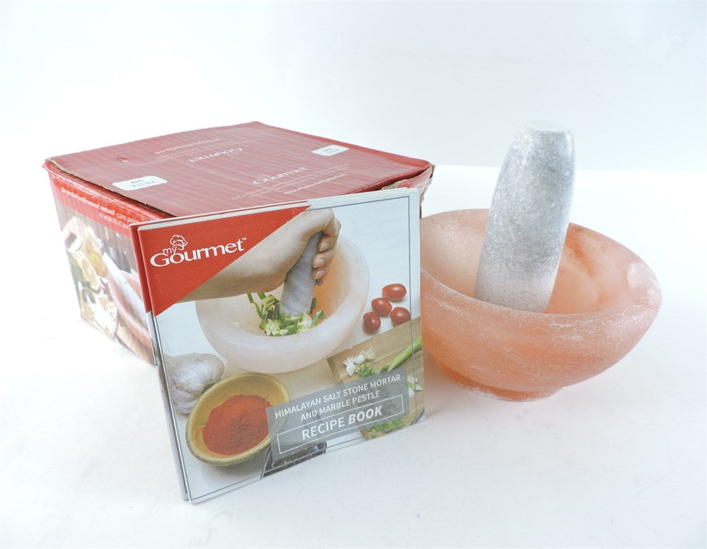 My Gourmet Himalayan Salt Stone Mortar and Marble Pestle