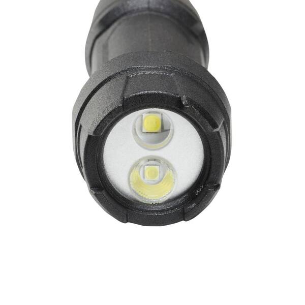 500 Lumens Tough Stainless Steel Core Multi-Setting LED Flashlight, Impact and Water Resistant with Batteries