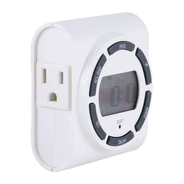 15 Amp 7-Day Indoor Plug-In Digital Timer with 2-Grounded Outlets, White