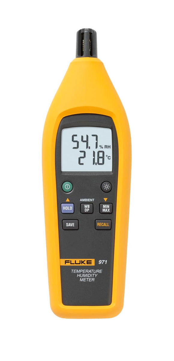 Fluke 971 Temperature Humidity Meter with Backlit Dual Display,-20 to 60 Degree C Temperature, 0.1 Degree C Resolution, 0 to 55 Degree C Humidity