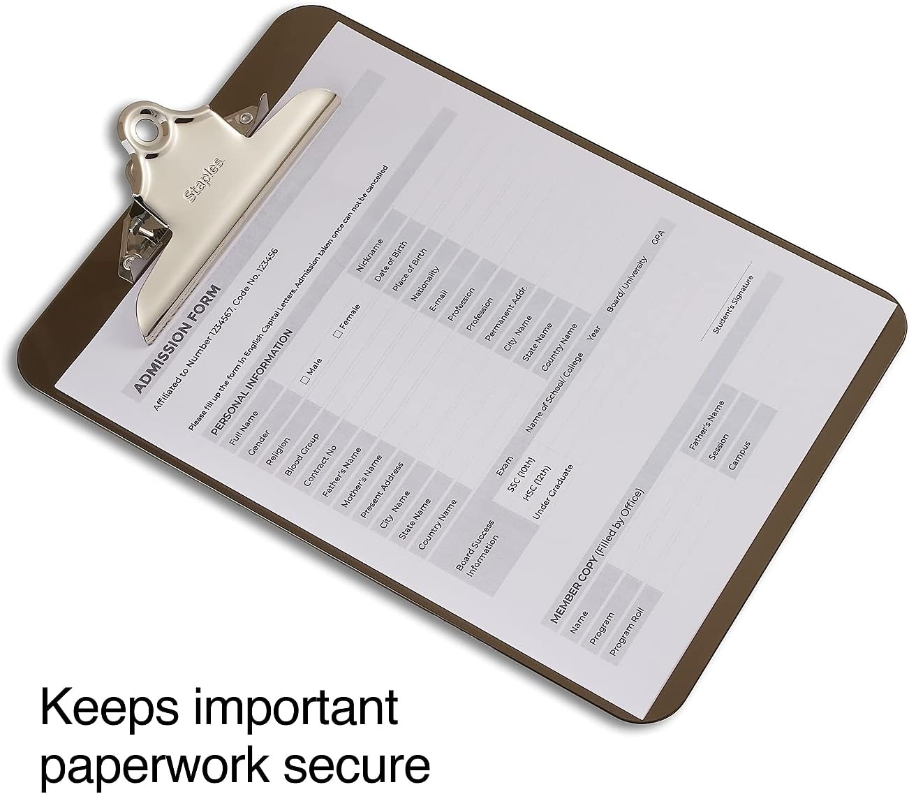 Staples 121715 Plastic Clipboard Smoke 9" X 12" Each (11069)