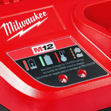 MILWAUKEE'S Genuine OEM 48-59-2401 M12 Lithium Ion 12 Volt Battery Charger w/LED Indicating, Red