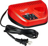 MILWAUKEE'S Genuine OEM 48-59-2401 M12 Lithium Ion 12 Volt Battery Charger w/LED Indicating, Red