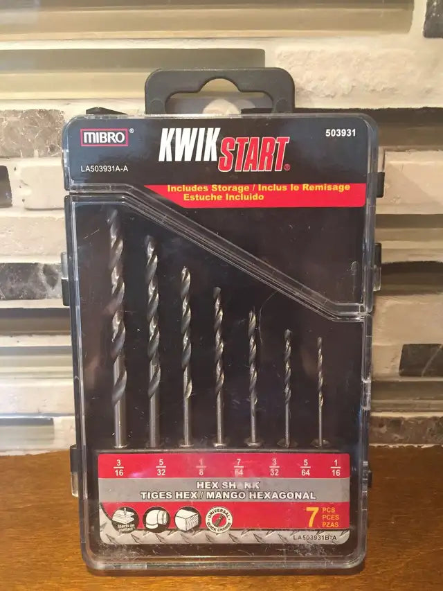 Mibro 7 PC Kwik Start Hex Shank High Speed Drill Bit Set 503931