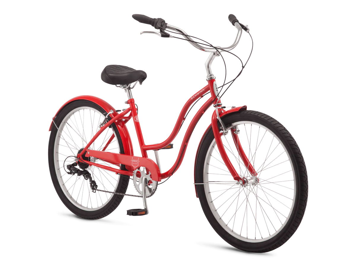 Schwinn Mikko Adult Beach Cruiser Bike, 17-Inch Steel Frame, Wide Wheels for Stability, Rear Coaster Brakes, Multiple Speed Options