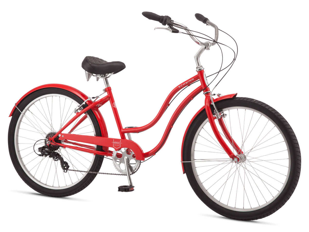 Schwinn Mikko Adult Beach Cruiser Bike, 17-Inch Steel Frame, Wide Wheels for Stability, Rear Coaster Brakes, Multiple Speed Options