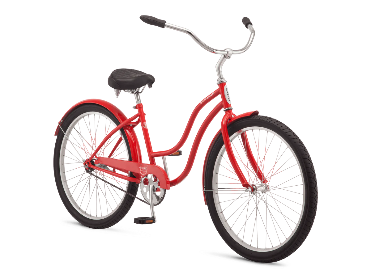 Schwinn Mikko Adult Beach Cruiser Bike, 17-Inch Steel Frame, Wide Wheels for Stability, Rear Coaster Brakes, 1 Speed .