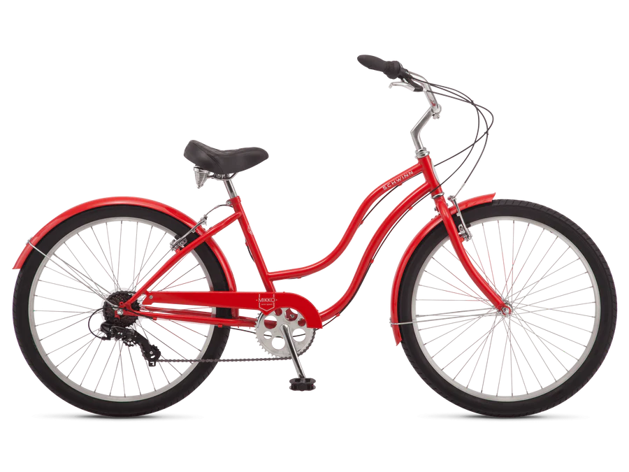 Schwinn Mikko Adult Beach Cruiser Bike, 17-Inch Steel Frame, Wide Wheels for Stability, Rear Coaster Brakes, Multiple Speed Options